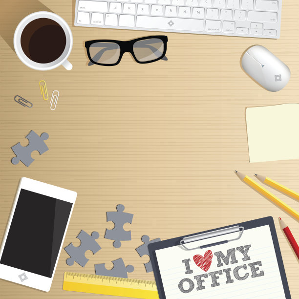 办公桌桌开放空间俯视图图片下载