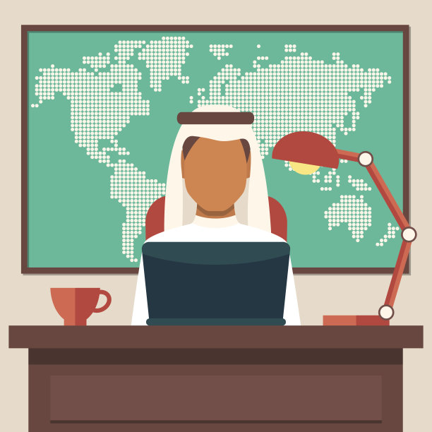 在办公室工作的阿拉伯商人图片下载