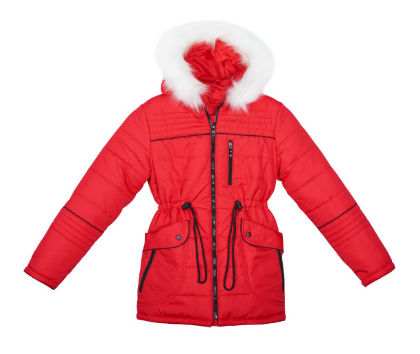 白色背景上的红色夹克图片下载