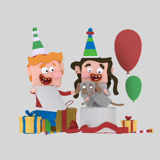 孩子们打开礼物图片下载