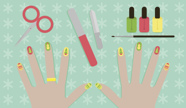 圣诞美甲啫喱指甲油各种指甲装饰图片下载