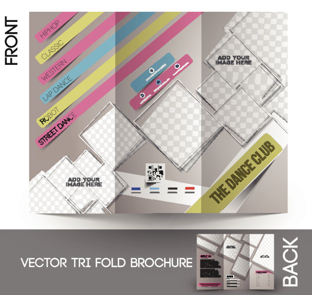 舞蹈俱乐部三折宣传册图片下载