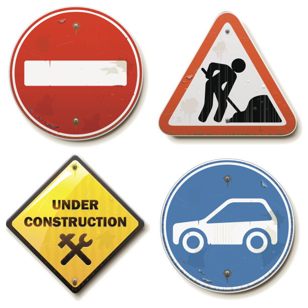 矢量旧路标图片下载