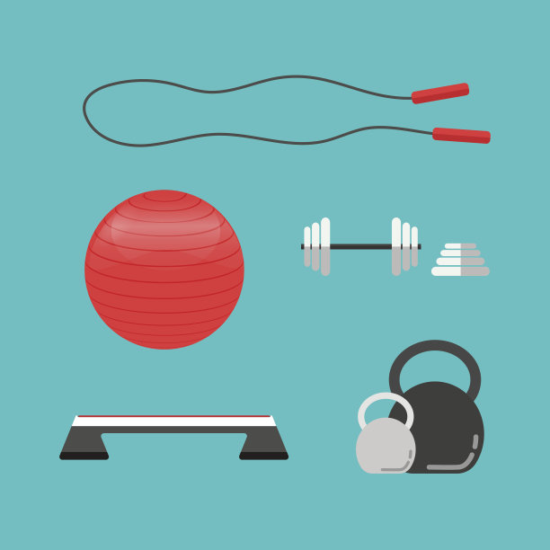 平面运动设备图标用于健身训练，健身孤立元素图片下载