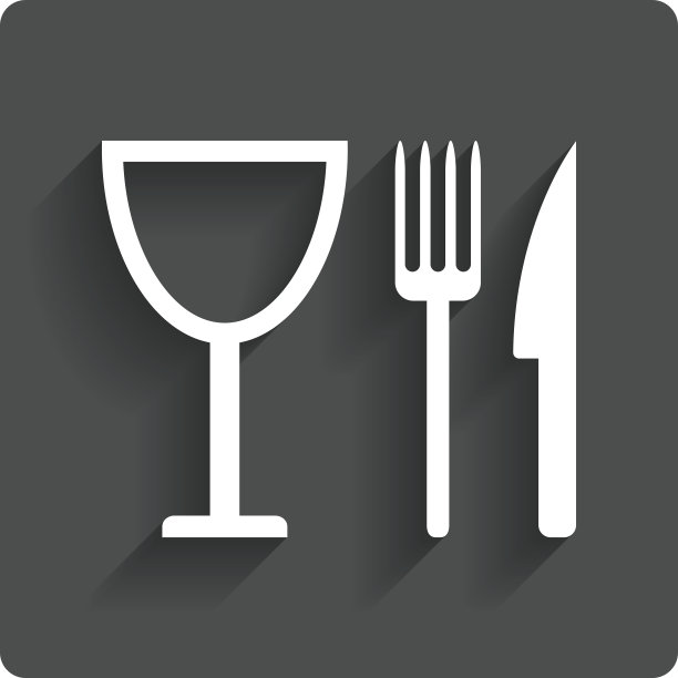 吃符号图标。刀，叉和酒杯。图片下载