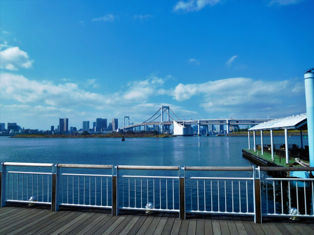 东京滨水大桥和天际线图片下载