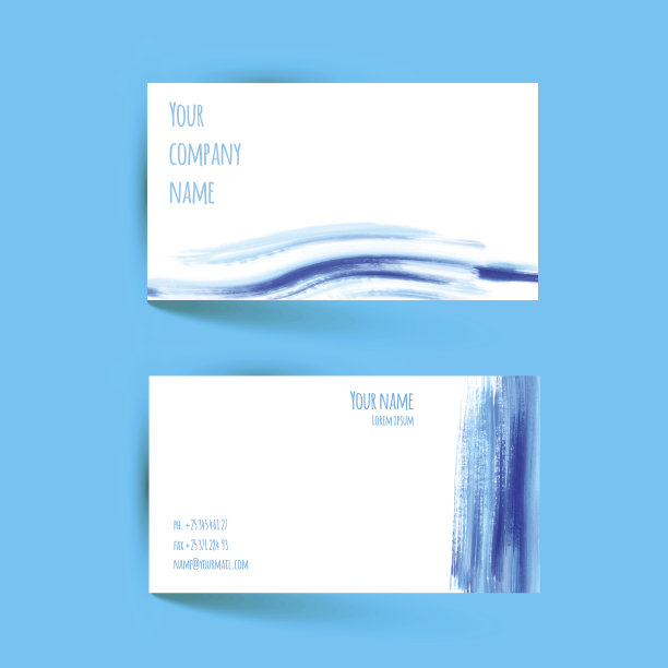 名片模板。向量水彩设计图片下载