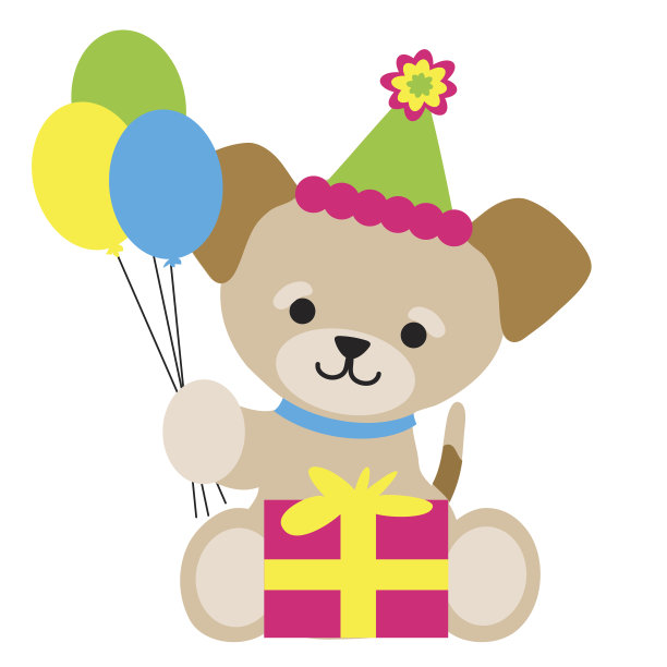 棕色的小狗的生日图片下载