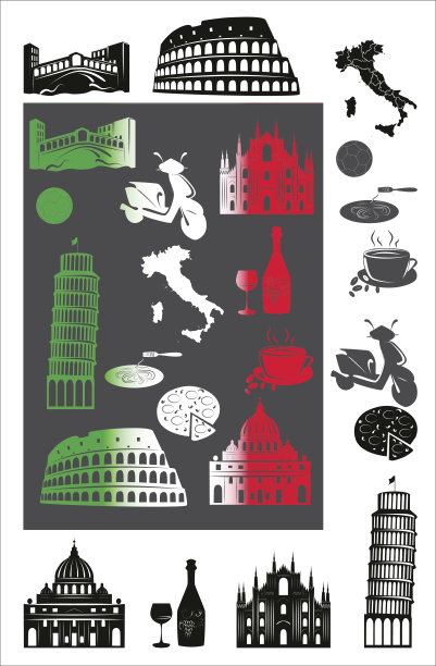 意大利图片和b-w标志图片下载