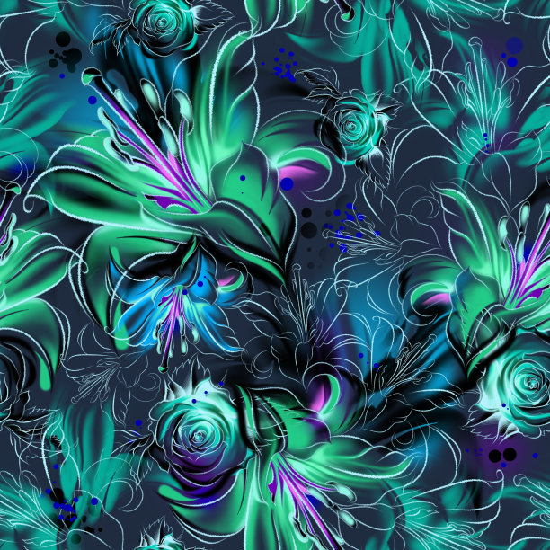 无缝带花图案图片下载