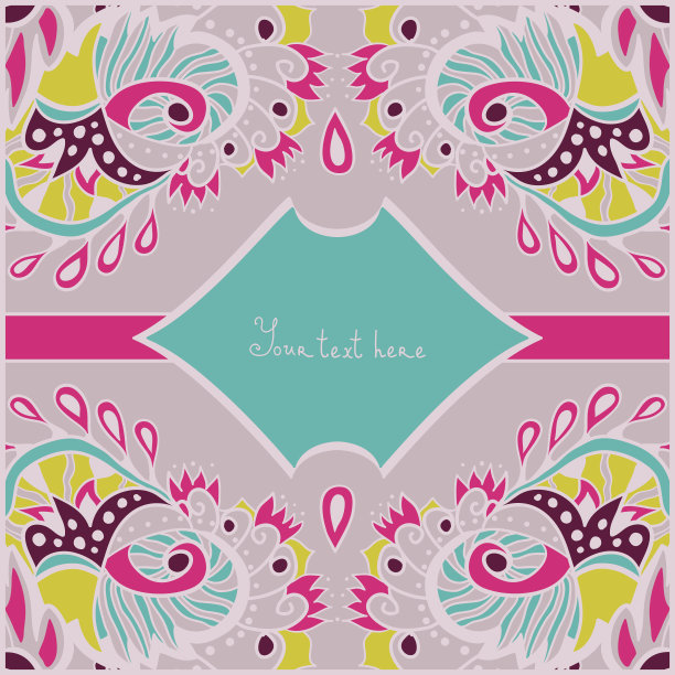 贺卡与抽象的鲜花。图片下载