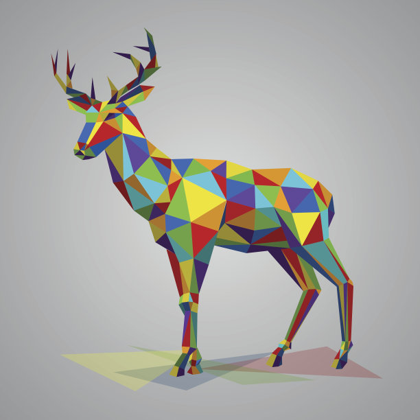 有角的低聚鹿图片下载