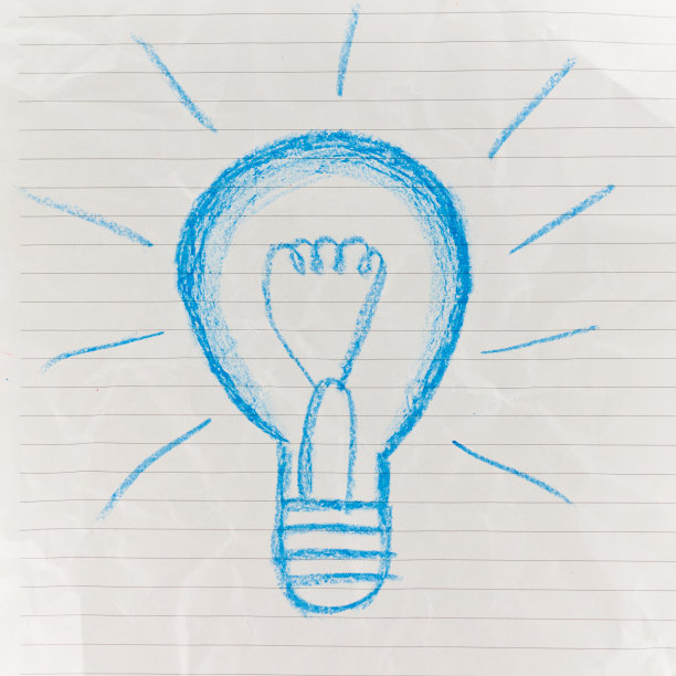 在皱巴巴的纸上画一盏灯图片下载