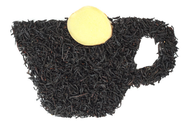 茶叶的形状与一个杯子的生姜。图片下载