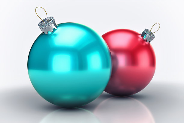 3D孤立的圣诞球背景图片下载