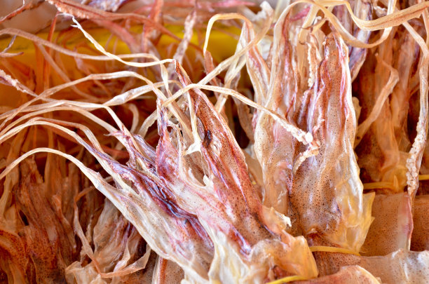 泰国渔村的鱿鱼干图片下载