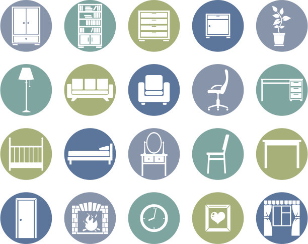 家具图标向量集图片下载