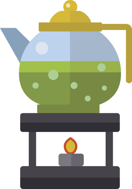 中国茶向量符号。传统东方茶壶和茶杯上素材图片