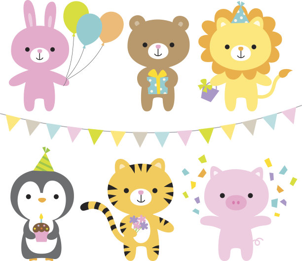 派对主题里的动物图片下载