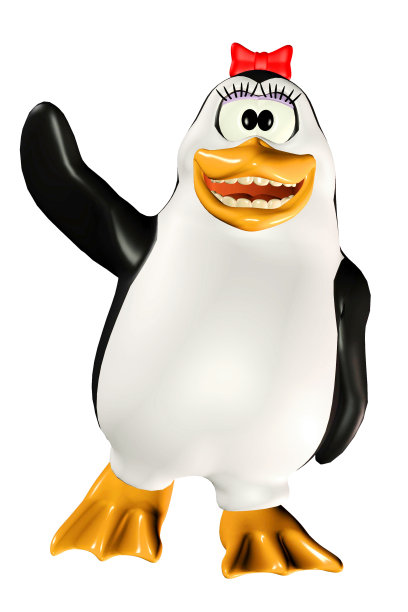 快乐的雌性企鹅插画图片下载