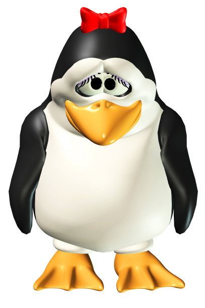 悲伤的雌性企鹅插画图片下载
