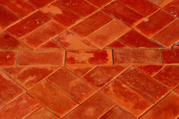 红砖砌成的地板图片下载
