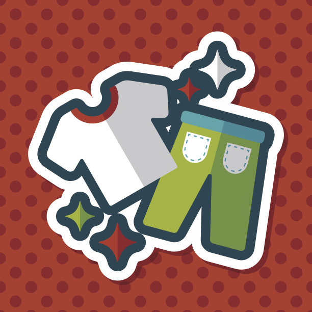 购物衣服平与长影子图标，eps10图片下载