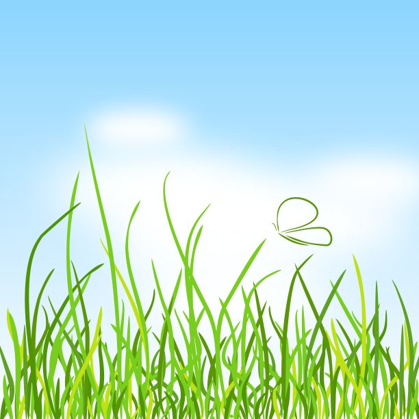 贺卡与绿色草地图片下载