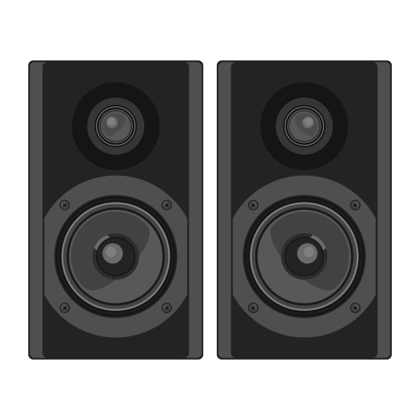 两个扬声器。音响系统。矢量插图。图片下载