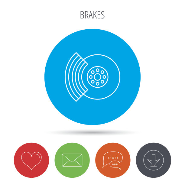 刹车图标。自动磁盘修复标志。图片下载