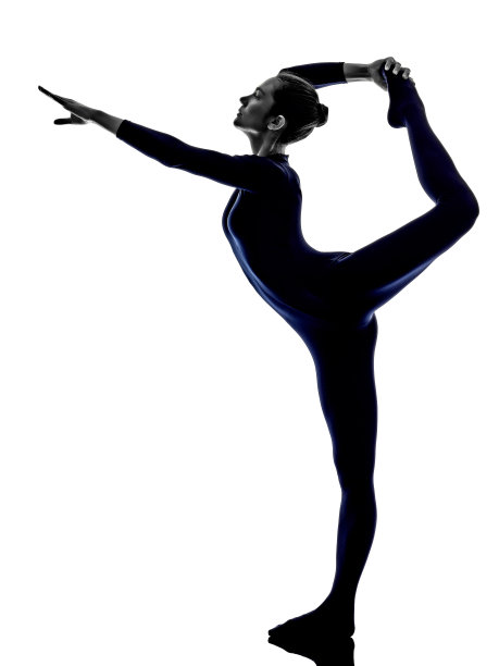 女人锻炼纳塔拉贾萨纳舞者摆瑜伽剪影图片下载