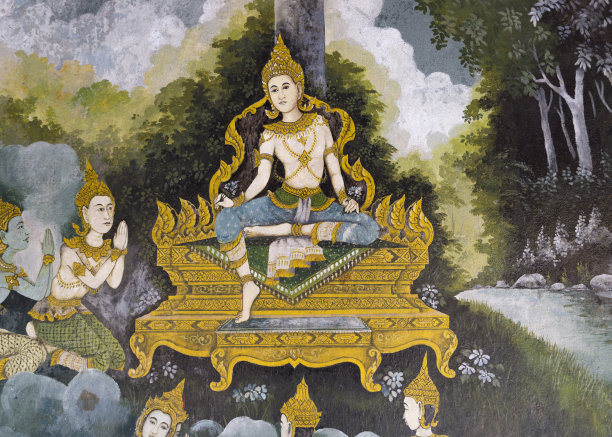 泰国清迈- 9月20日:泰国传统壁画疼痛图片下载