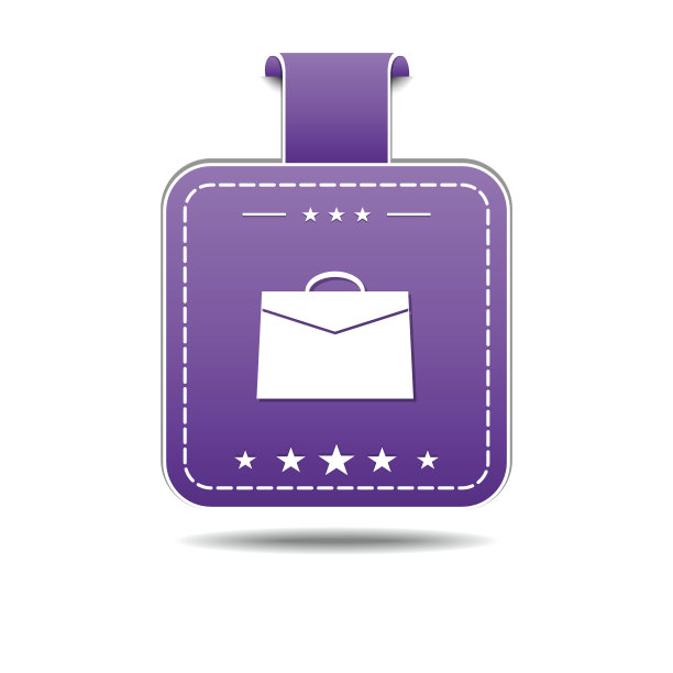 办公包紫色矢量图标设计图片下载