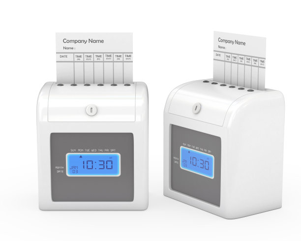 记录时间的机器和计时卡的裁剪路径，图片下载