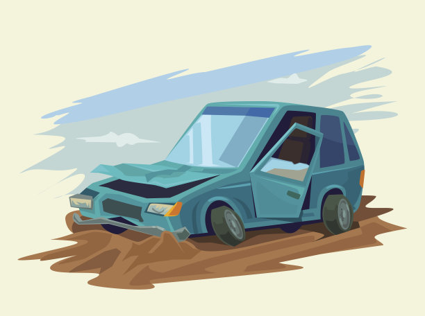 车祸。矢量平面插图图片下载