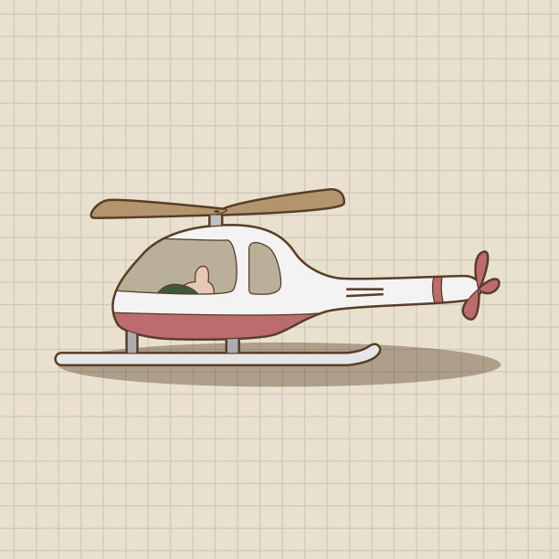 直升机主题元素向量，eps图片下载
