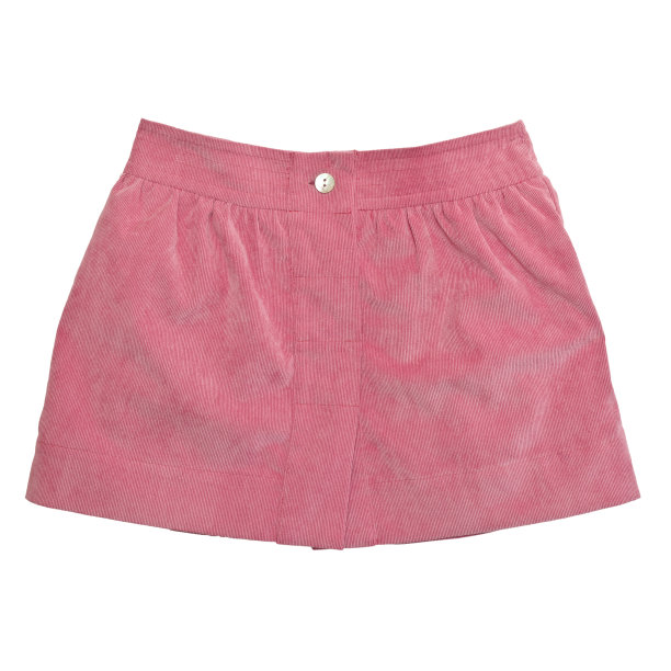 白色的粉色灯芯绒裙子图片下载