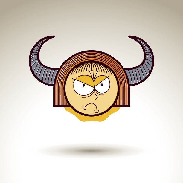 矢量艺术手绘插画生气的人。女孩的情绪图片下载