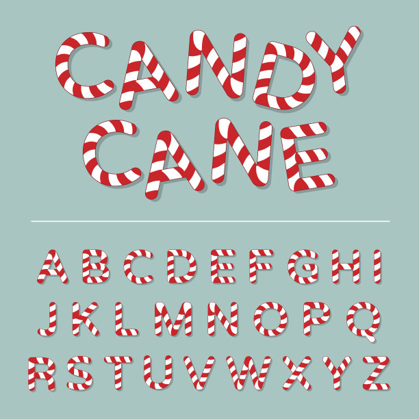 柺杖糖字母表图片下载