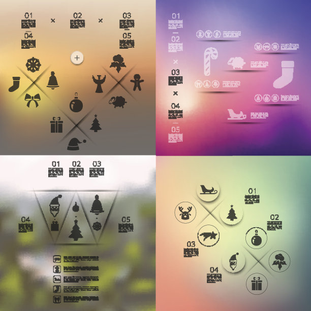 无焦点背景的圣诞信息图表图片下载