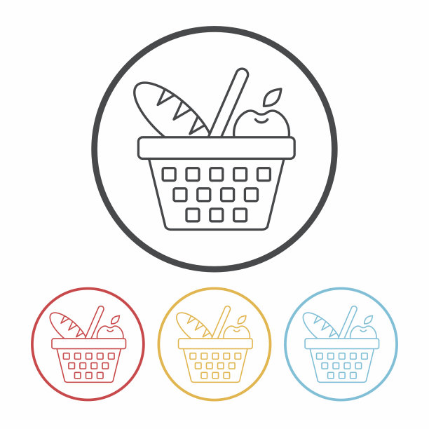 野餐篮线图标图片下载