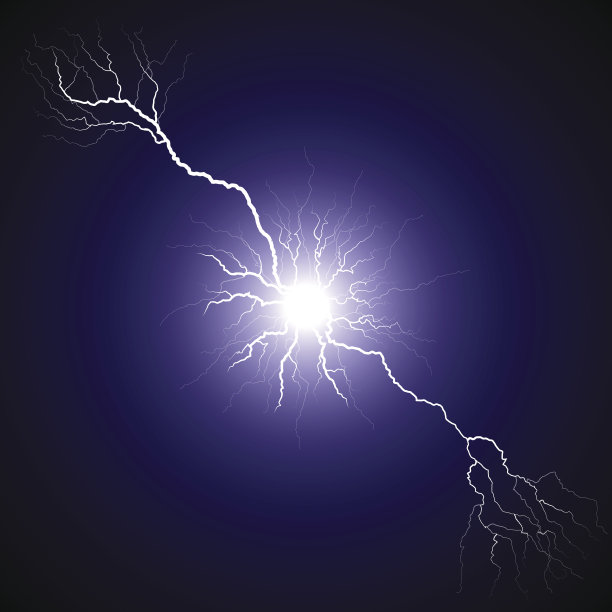 闪电从中心分叉图片下载