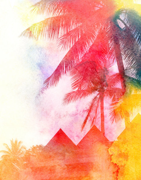 水彩复古的手掌图片下载