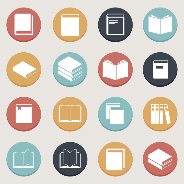 书籍矢量按钮集图片下载
