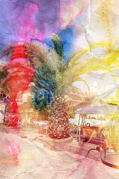 水彩复古的手掌图片下载