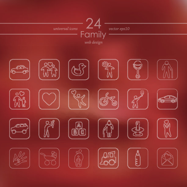 一组家庭图标图片下载