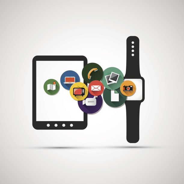 智能手表和移动设备通信概念图片下载