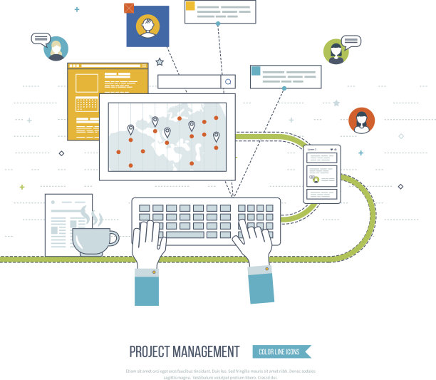 业务分析、咨询、战略规划、项目管理的概念图片下载