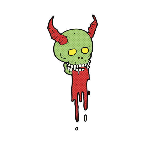 漫画卡通鬼鬼祟祟的万圣节骷髅图片下载