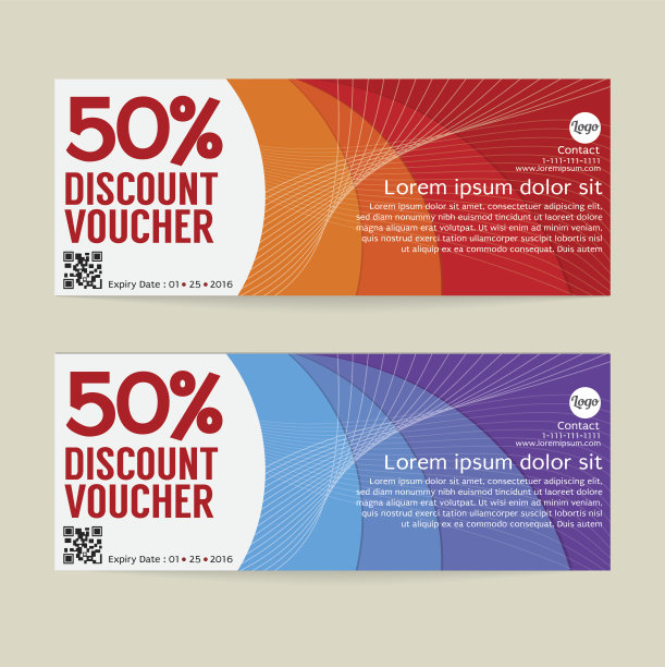 50%折扣券现代模板设计。图片下载